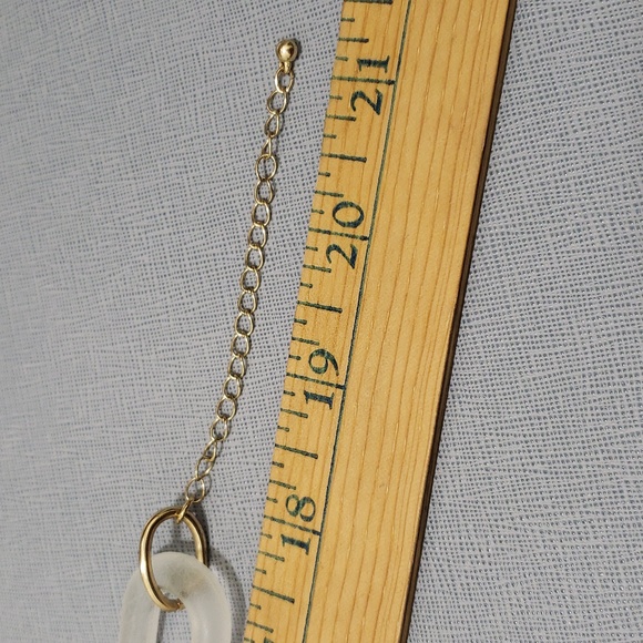 New 18" Lightweight Fashion Jewelry Large Chain Link Neclace Frosted Clear - Picture 5 of 6